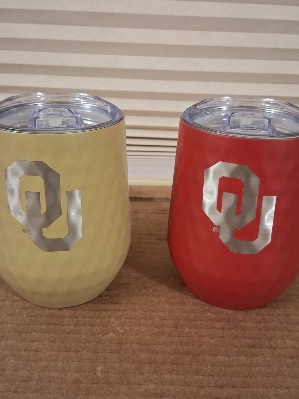 Oklahoma OU Stainless Steel Insulated Wine Tumbler - Red & Yellow 12oz
